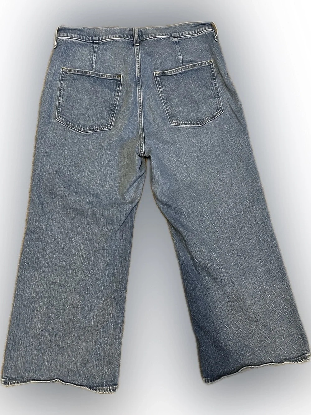J. Crew Wide-Leg Cropped Denim Jeans size 32 inch Petite